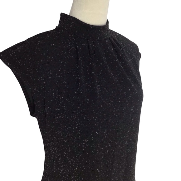 Ann Taylor Black Shimmer Pleated Mockneck NEW - Picture 9 of 10